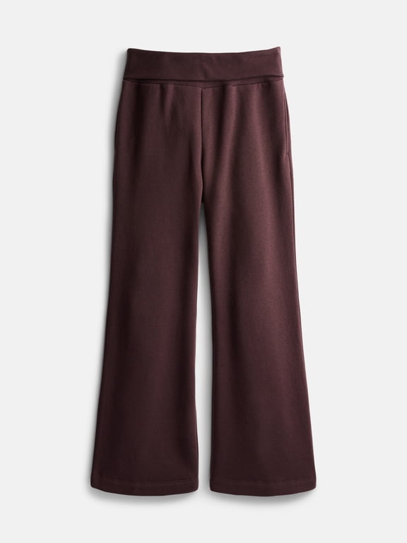 Girls Fleece Foldover Wide Leg Sweatpants, Sizes 4-18