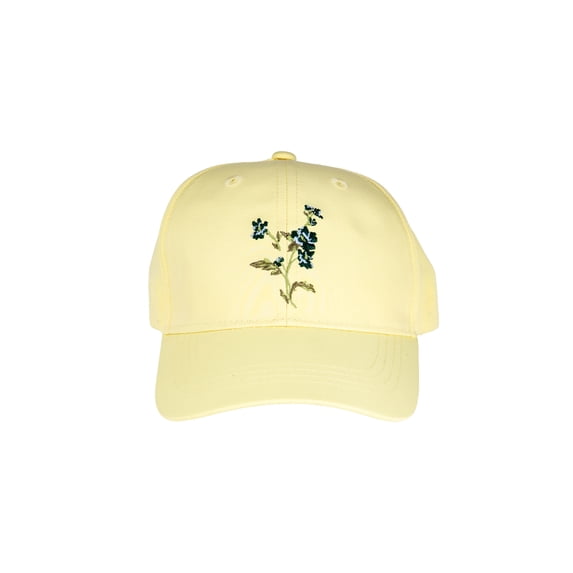 Weekend Academy Girls Floral Embroidery Hat, Yellow