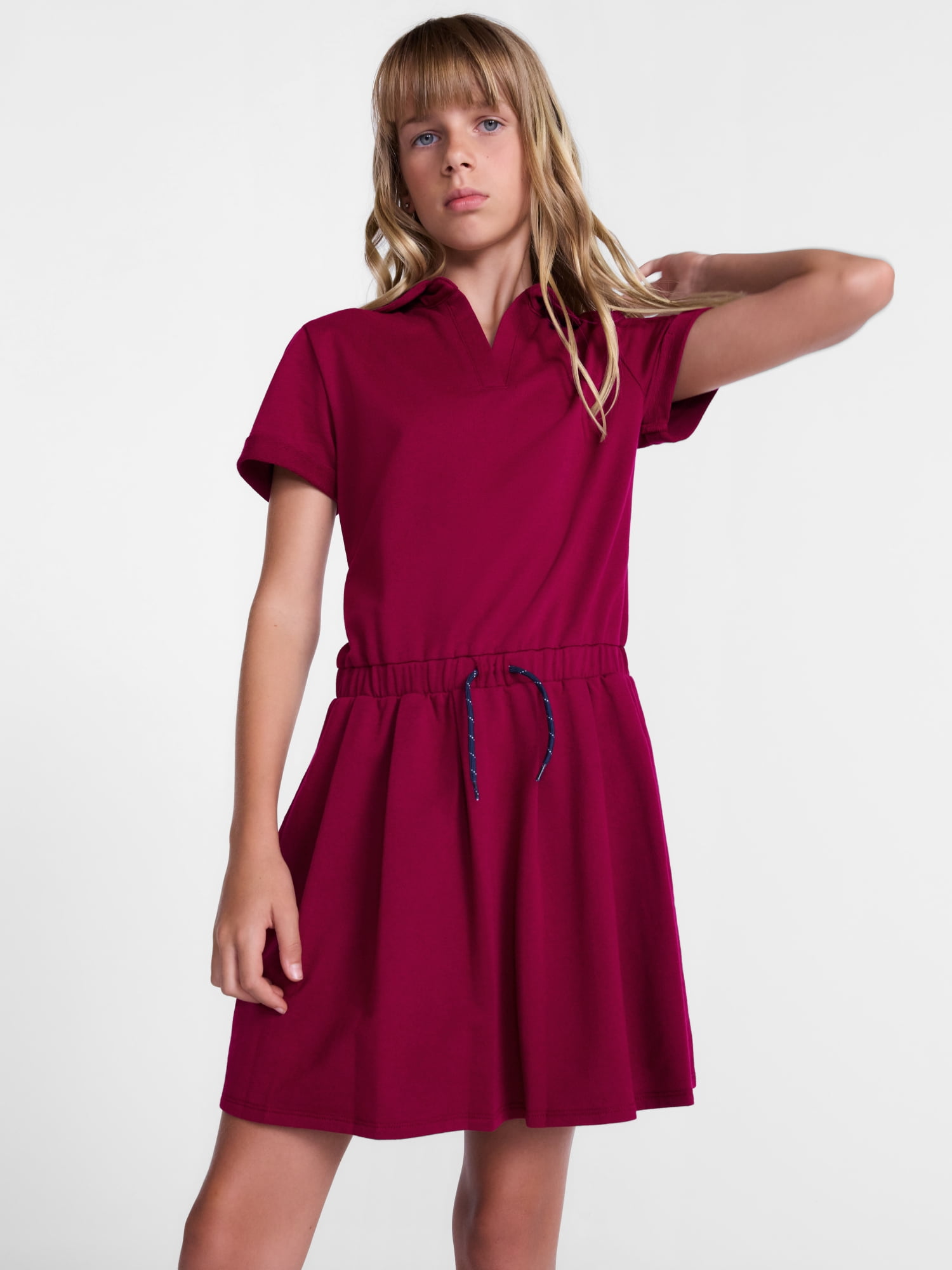 Weekend Academy Girls French Terry Pleated Polo Dress, Sizes 4-18
