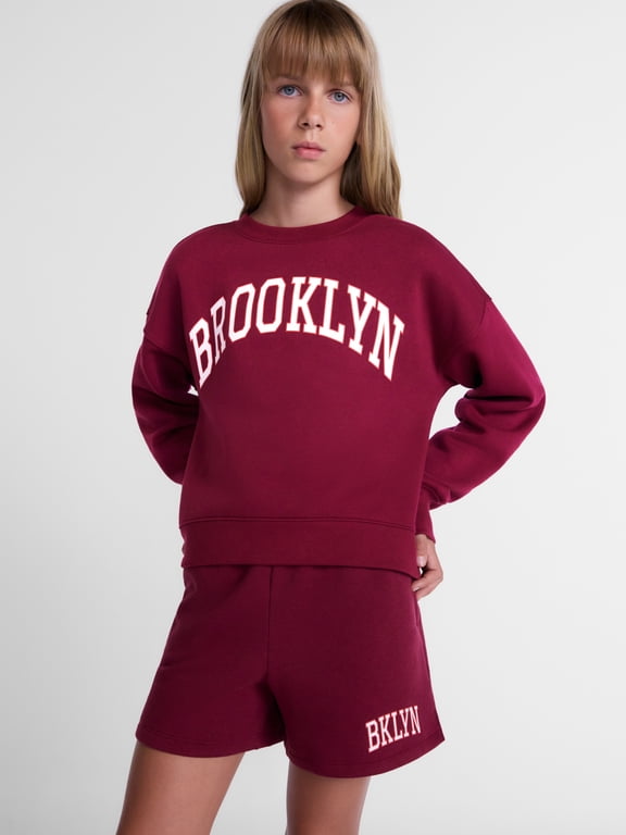 Girls Graphic Print Fleece Sweatshirt, Sizes 4-18