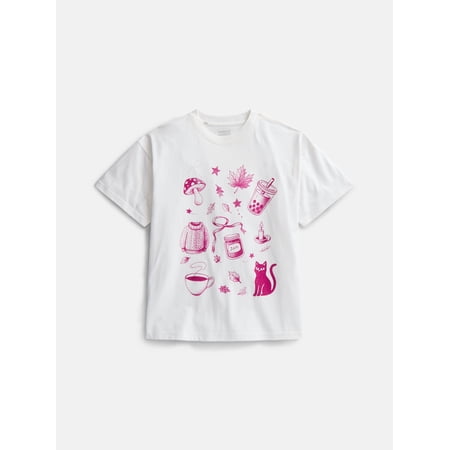 Weekend Academy Girls Oversized Graphic Tee, Sizes 4-18