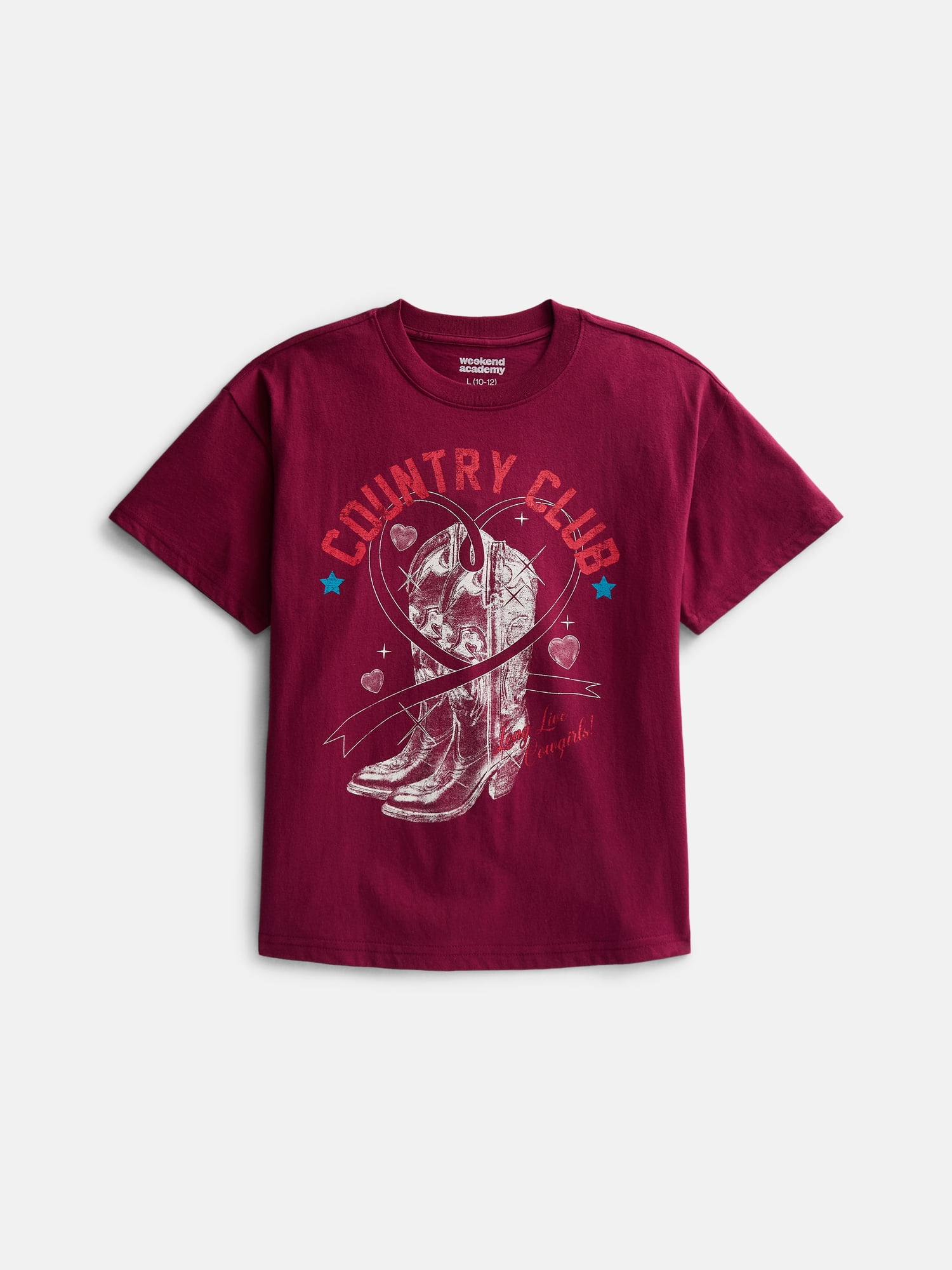 Weekend Academy Girls Oversized Graphic Tee, Sizes 4-18
