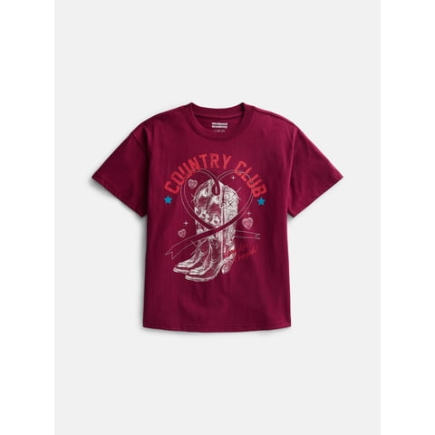 Girls Oversized Graphic Tee, Sizes 4-18