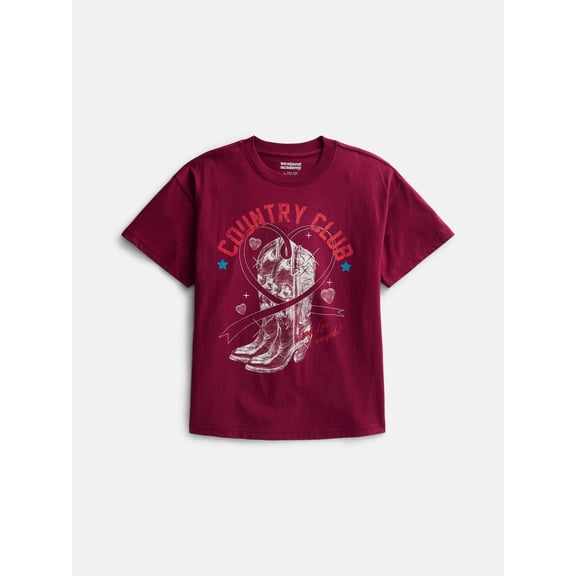 Weekend Academy Girls Oversized Graphic Tee, Sizes 4-18