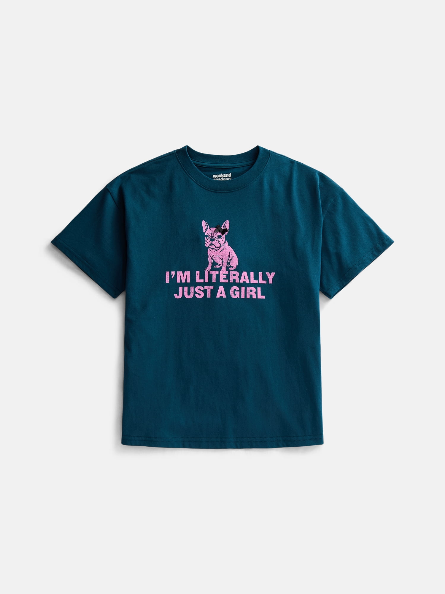 Weekend Academy Girls Oversized Graphic Tee, Sizes 4-18