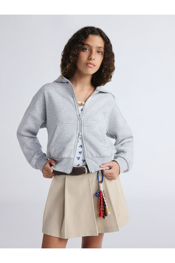 Girls Hooded Full Zip Fleece Jacket, Sizes 4-18