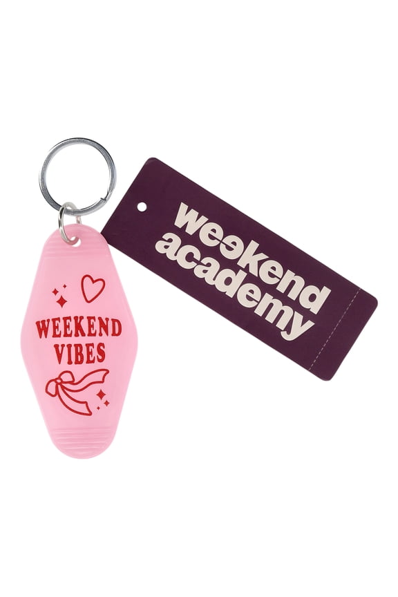 Girls Weekend Vibes Hotel Keychain, Pink/Red
