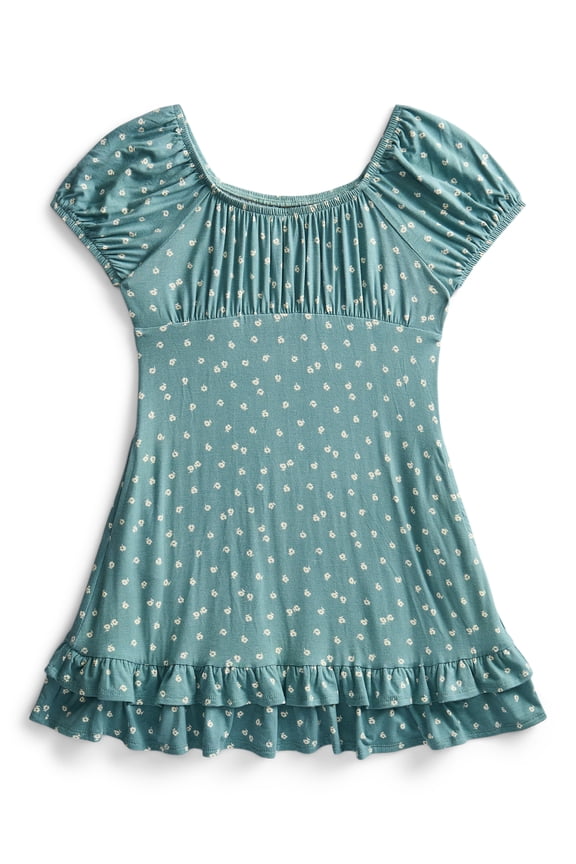 Girls Knit Puff Sleeve Peasant Dress, Sizes 4-18