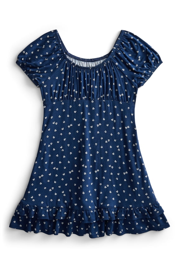 Girls Knit Puff Sleeve Peasant Dress, Sizes 4-18