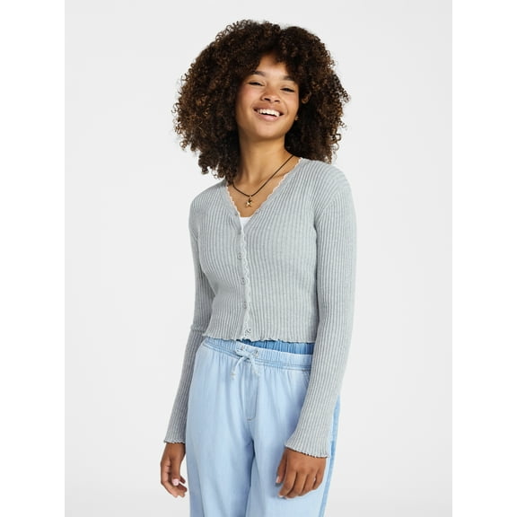 Weekend Academy Girls Lace Trimmed Cardigan, Sizes 4-18