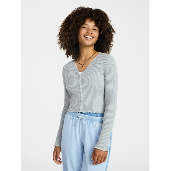 Weekend Academy Girls Lace Trimmed Cardigan, Sizes 4-18