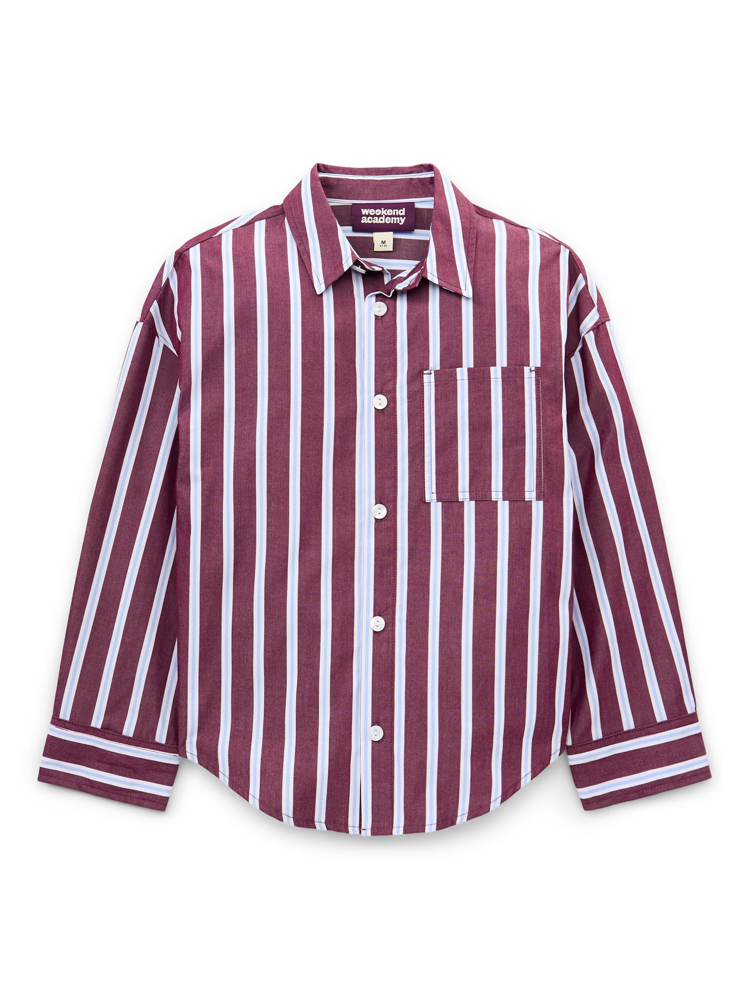 Weekend Academy Girls Long Sleeve Button Down Top, Sizes 4-18