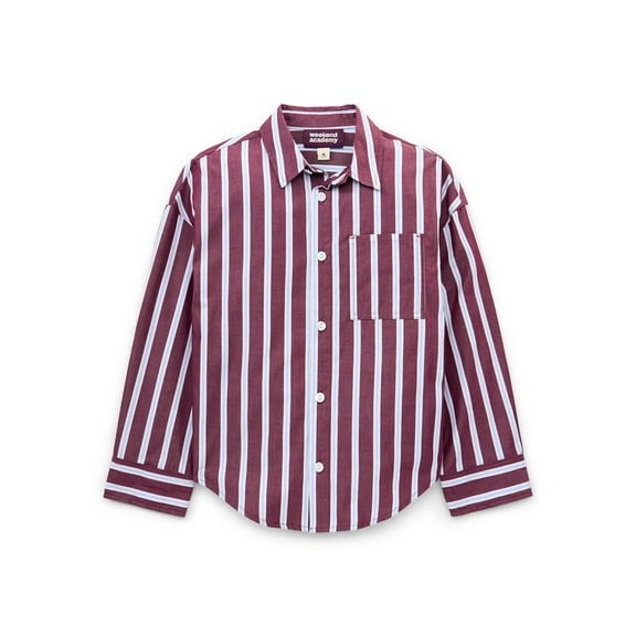 Weekend Academy Girls Long Sleeve Button Down Top, Sizes 4-18