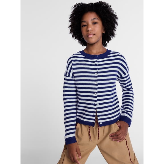 Weekend Academy Girls Button Front Cardigan with Long Sleeves, Sizes 4-18