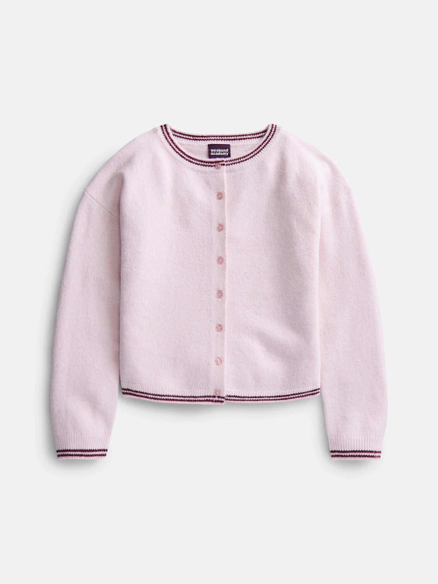 Weekend Academy Girls Button Front Cardigan with Long Sleeves, Sizes 4-18
