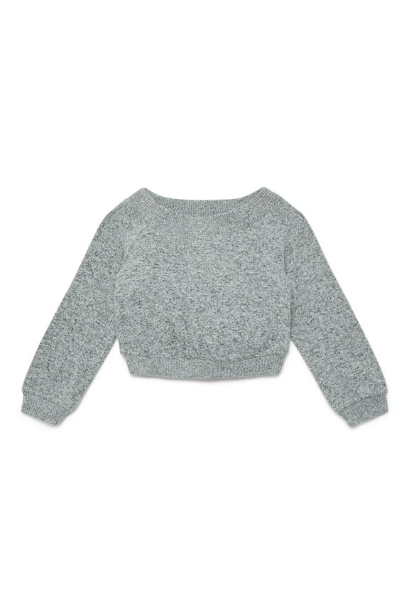 Girls Hacci Knit Top with Long Sleeves, Size 4-18