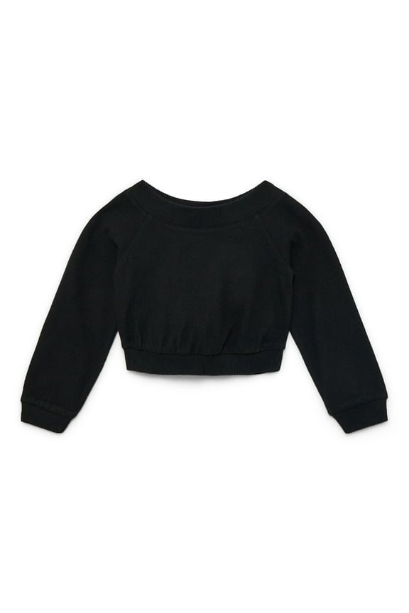 Girls Hacci Knit Top with Long Sleeves, Size 4-18