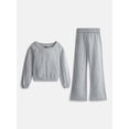 thumbnail image 1 of Weekend Academy Girls Boat Neck Sweater and Foldover Flare Pants Set, 2 Piece, Sizes 4-18, 1 of 3