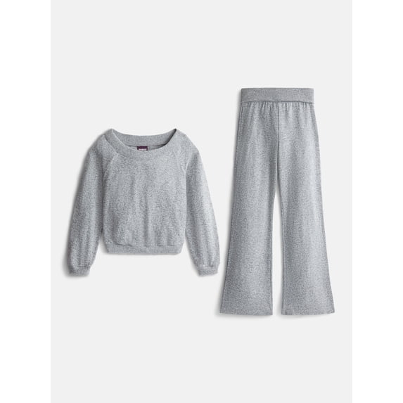 Weekend Academy Girls Boat Neck Sweater and Foldover Flare Pants Set, 2 Piece, Sizes 4-18