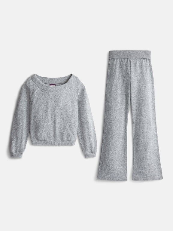 Girls BoatNeck Sweater and Foldover Flare Pants Set, 2 Piece, Sizes 4-18