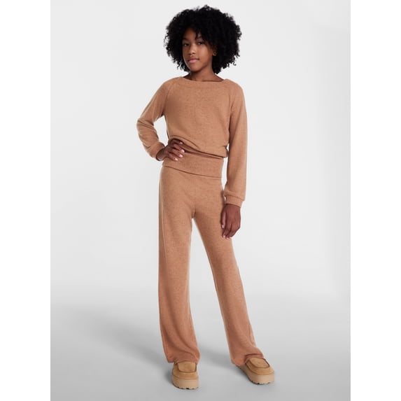 Weekend Academy Girls Boat Neck Sweater and Foldover Flare Pants Set, 2 Piece, Sizes 4-18