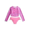 thumbnail image 1 of Weekend Academy Girls Long Sleeve Rash Guard and Bottoms Swim Set, 2-Piece, Sizes 4-16, 1 of 3