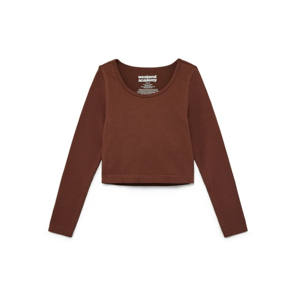 Weekend Academy Girls Seamless Top with Long Sleeves, Sizes 4-18