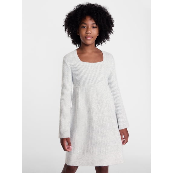 Weekend Academy Girls Ribbed Knit Empire Waist Sweater Dress, Sizes 4-18