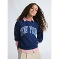 thumbnail image 1 of Weekend Academy Girls Long Sleeve Graphic Crewneck Sweatshirt, Sizes 4-18, 1 of 6
