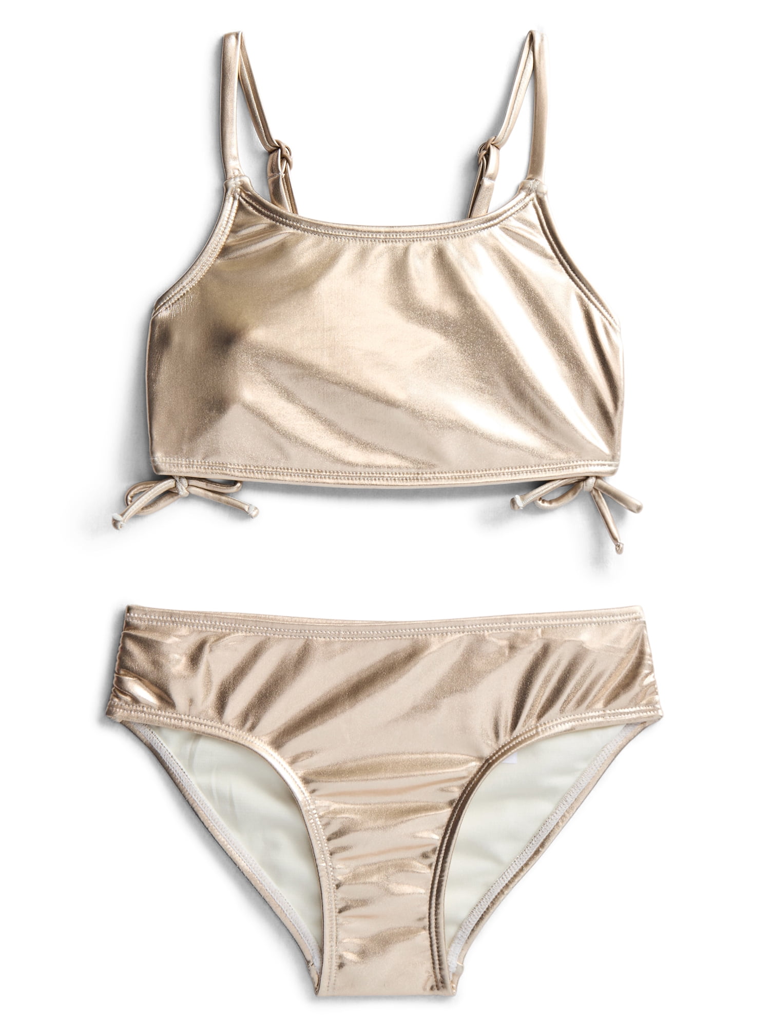 Weekend Academy Girls Metallic Miami Bikini, 2-Piece Swim Set, Sizes 4-18