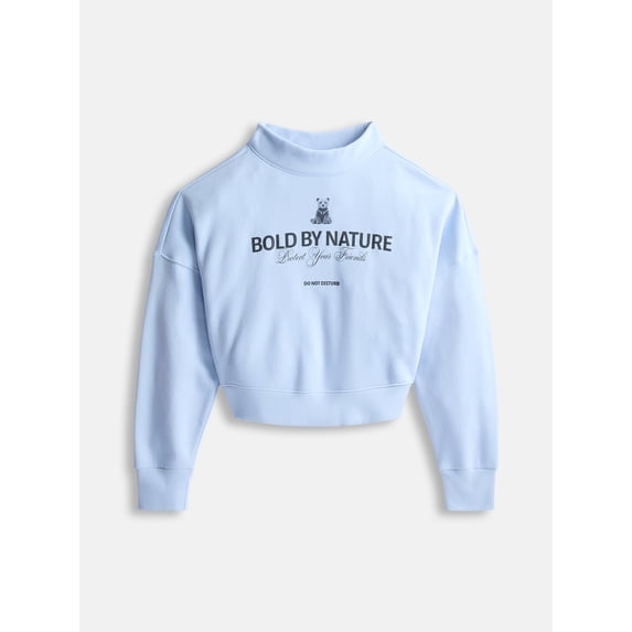 Weekend Academy Girls Mock Neck Graphic Sweatshirt, Sizes 4-18