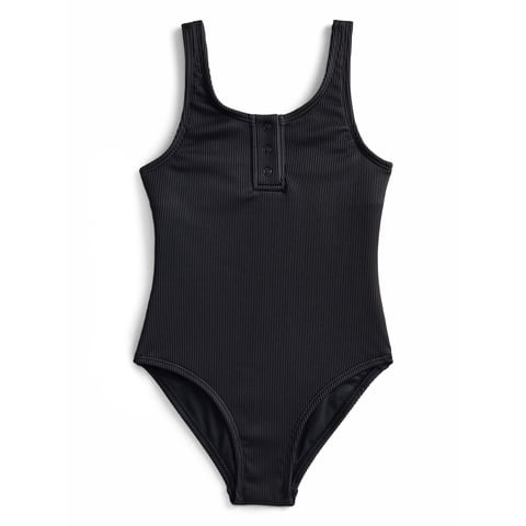 Girls Henley Rib One Piece Swimsuit, Sizes 4-18
