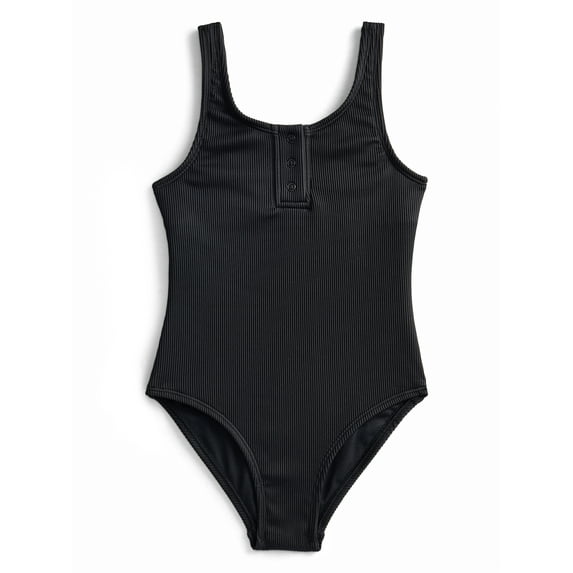 Weekend Academy Girls Henley Rib One Piece Swimsuit, Sizes 4-18