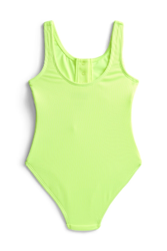 Girls Henley Rib One Piece Swimsuit, Sizes 4-18