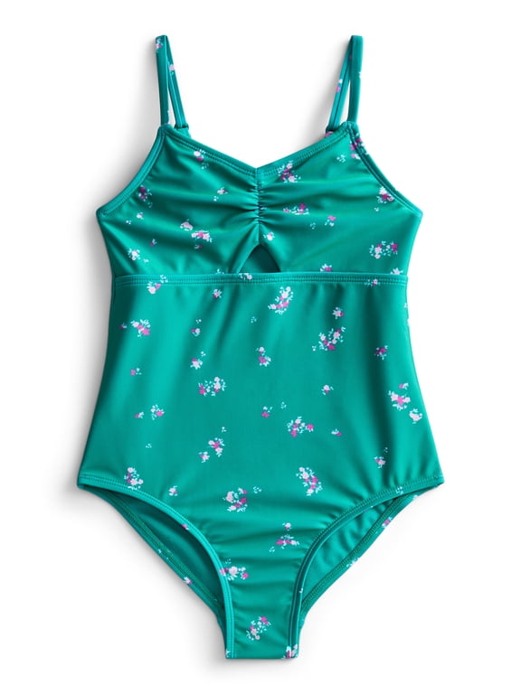 Girls One Piece Keyhole Swimsuit, Sizes 4-18