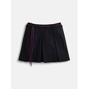 Weekend Academy Girls Pleated Skort with Shoe String Belt, Sizes 4-18