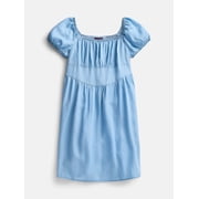 Weekend Academy Girls Square Neck Dress with Puff Sleeves, Sizes 4-18