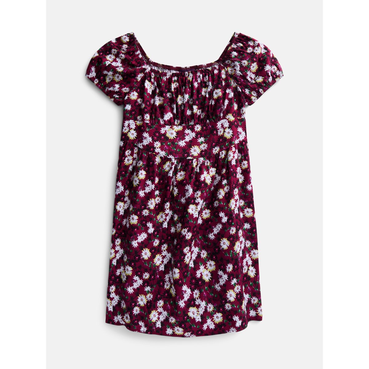 Girls Square Neck Dress with Puff Sleeves, Sizes 4-18