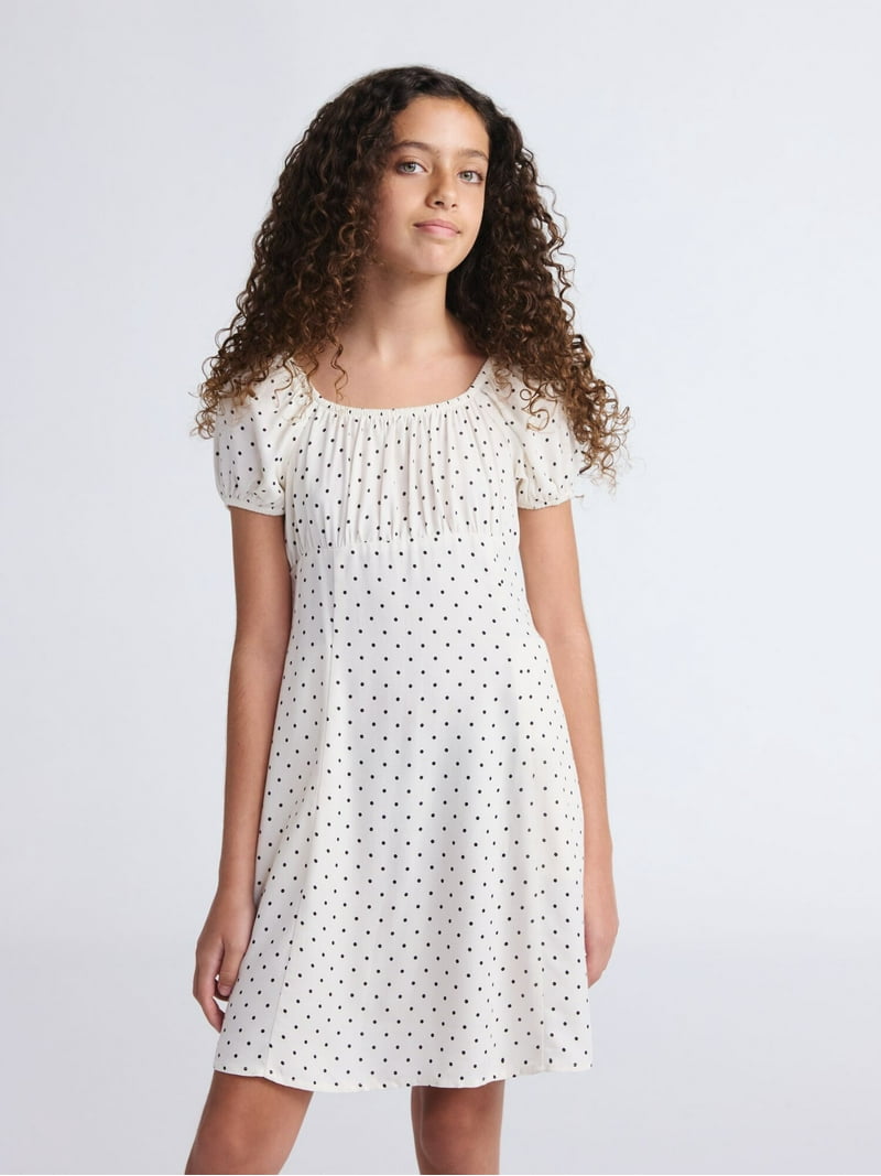 Weekend Academy Girls Short Puff Sleeve Babydoll Dress, Sizes 4-18
