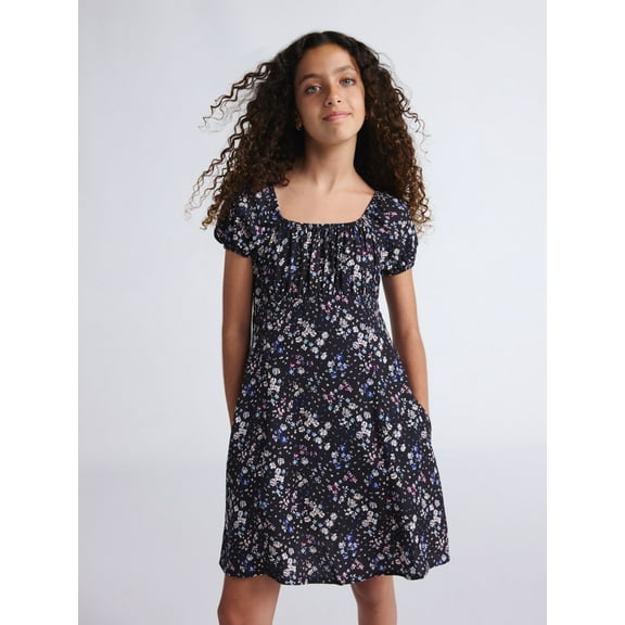 Weekend Academy Girls Short Puff Sleeve Babydoll Dress, Sizes 4-18