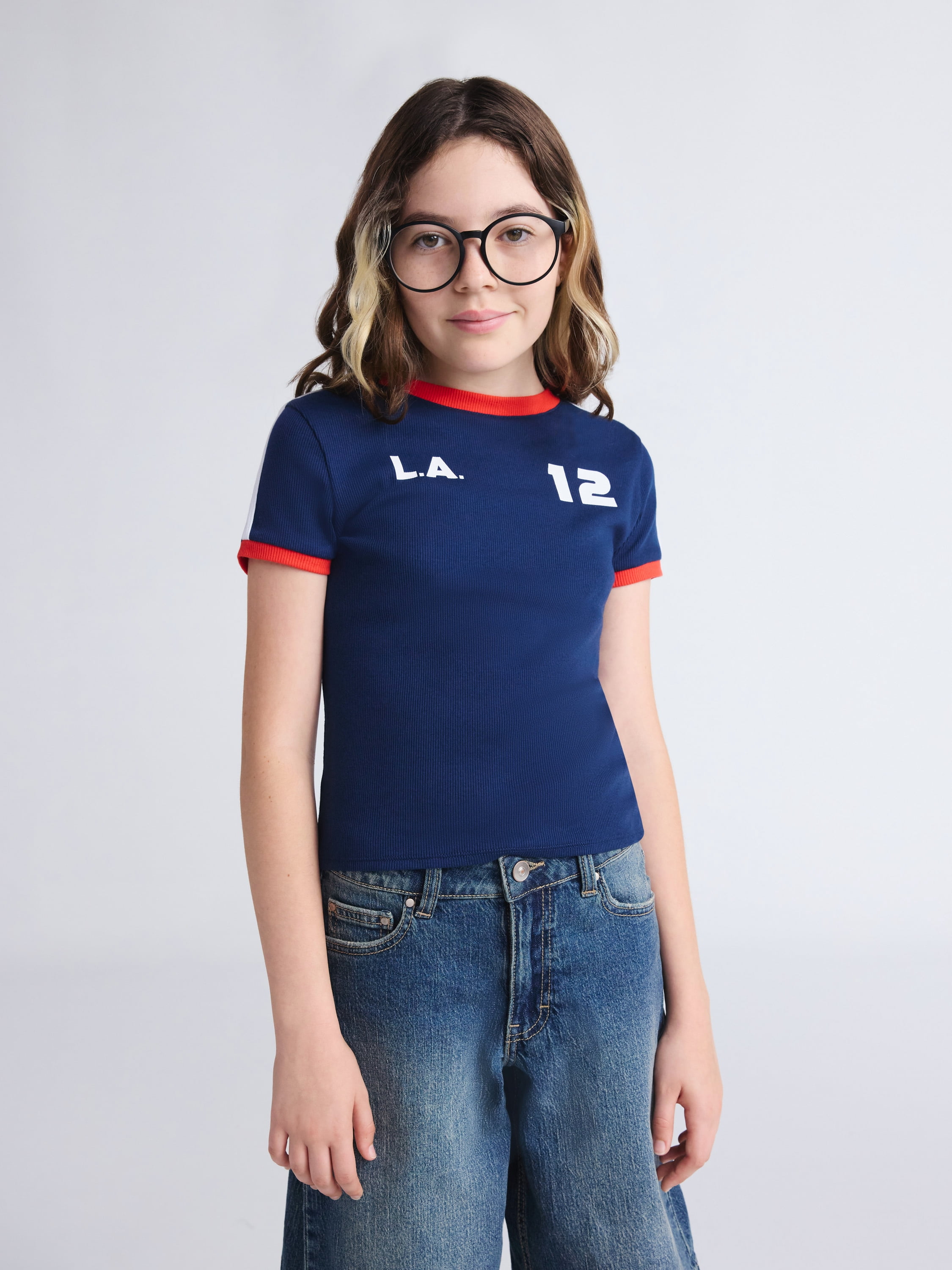 Weekend Academy Girls Short Sleeve Baby Tee, Sizes 4-18
