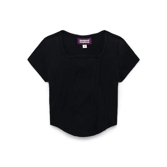 Weekend Academy Girls Short Sleeve Corset Top, Sizes 4-18