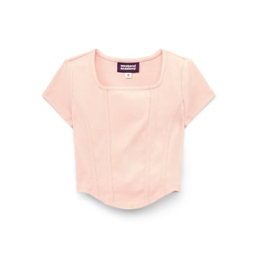 Weekend Academy Girls Short Sleeve Corset Top, Sizes 4-18