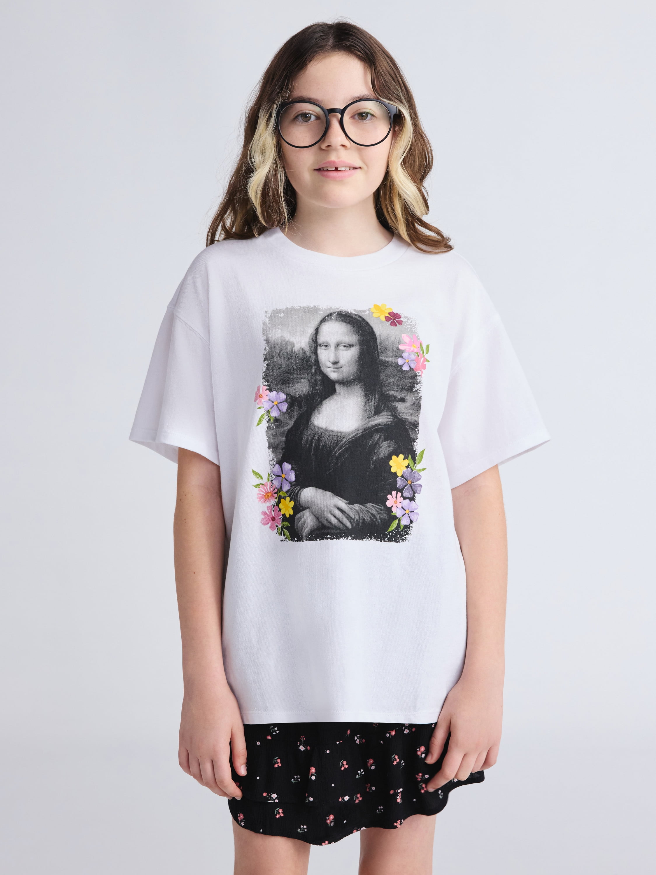 Weekend Academy Girls Short Sleeve Boxy Graphic T-Shirt, Sizes 4-18