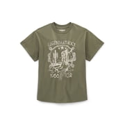 Weekend Academy Girls Short Sleeve Boxy Graphic T-Shirt, Sizes 4-18