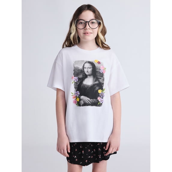 Weekend Academy Girls Short Sleeve Boxy Graphic T-Shirt, Sizes 4-18