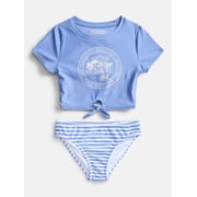 Girls Short Sleeve Rash Guard Swim Set, Sizes 4-16