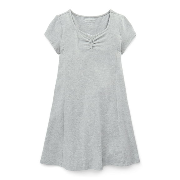 Weekend Academy Girls Short Sleeve Knit Ruched Neck Dress, Sizes 4-18