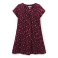 thumbnail image 1 of Weekend Academy Girls Short Sleeve Knit Ruched Neck Dress, Sizes 4-18, 1 of 4