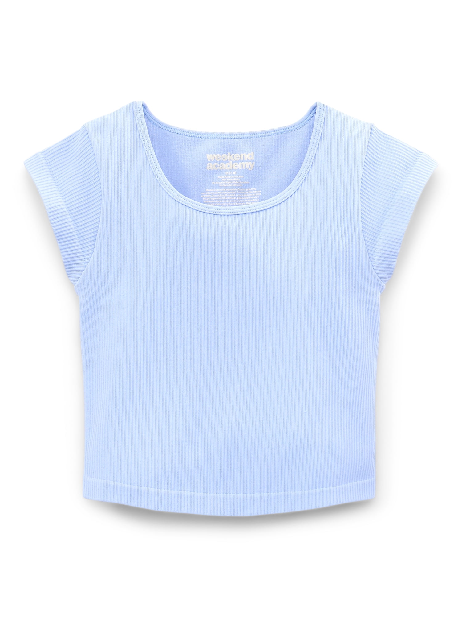 Weekend Academy Girls Cap Sleeve Seamless Top, Sizes 4-18